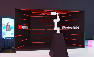 High-end glam bot capturing slow-motion footage at a luxury corporate event